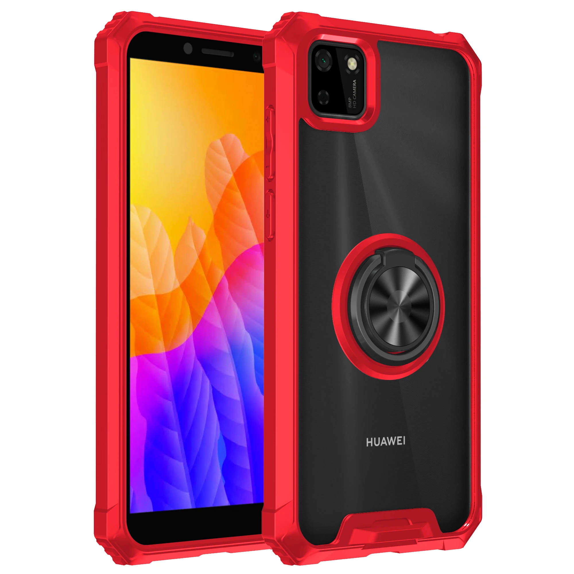 

For Huawei Y5p Armor Phone Case Tpu Back Cover Shockproof Acrylic Kickstand Phone Cover Case For Huawei Y5p Case Cover, 3 colors