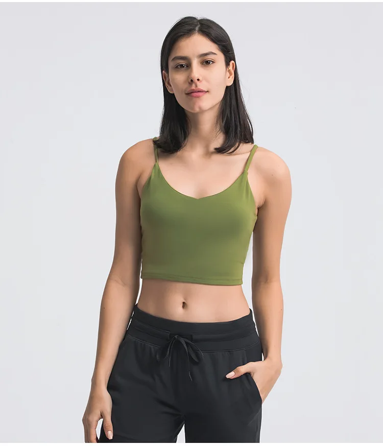 

2022 Amazon top selling sexy Ladies Sports bra high impact women workout comfortable strappy custom yoga gym rib sports bra top