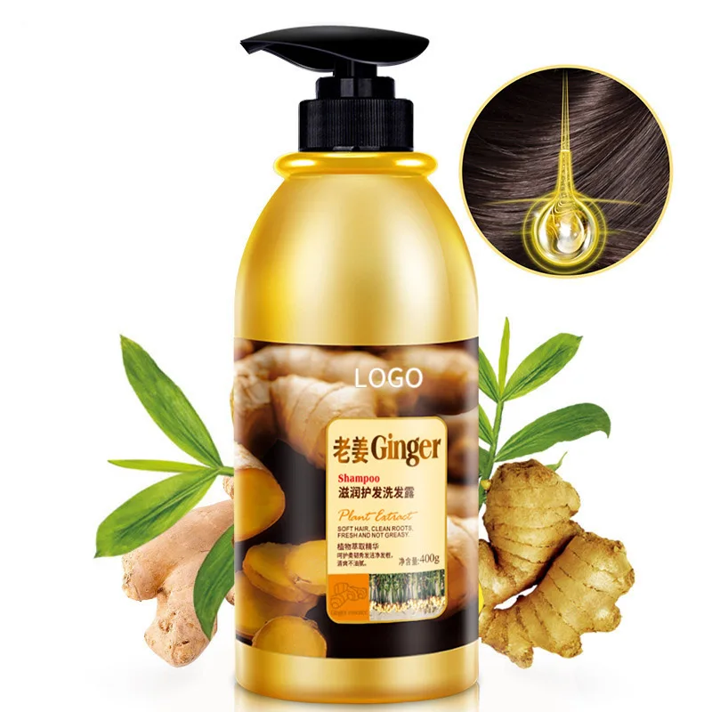 

Private label Natural Ginger Shampoo Manufacturers 400ml organic herbal Hair Care Shampoo for Men and Women