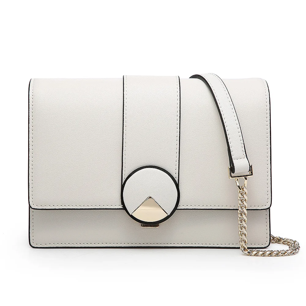 

2020 New Design Genuine Leather Crossbody Bag for Women Round Decoration Shoulder Bag, Red,khaki,black,white,oem