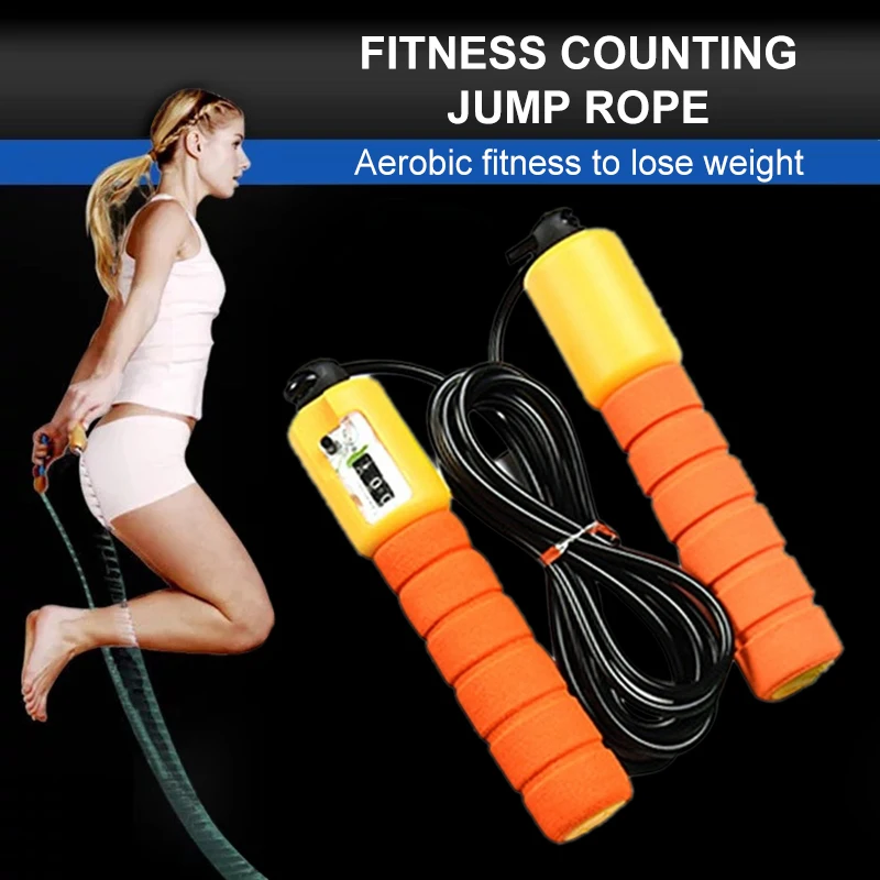 

Adjustable Jump Professional Ropes Digital Counter Electronic Skipping Fitness Exercise Skip Rope NEW/HOT, Red,green,blue,orange