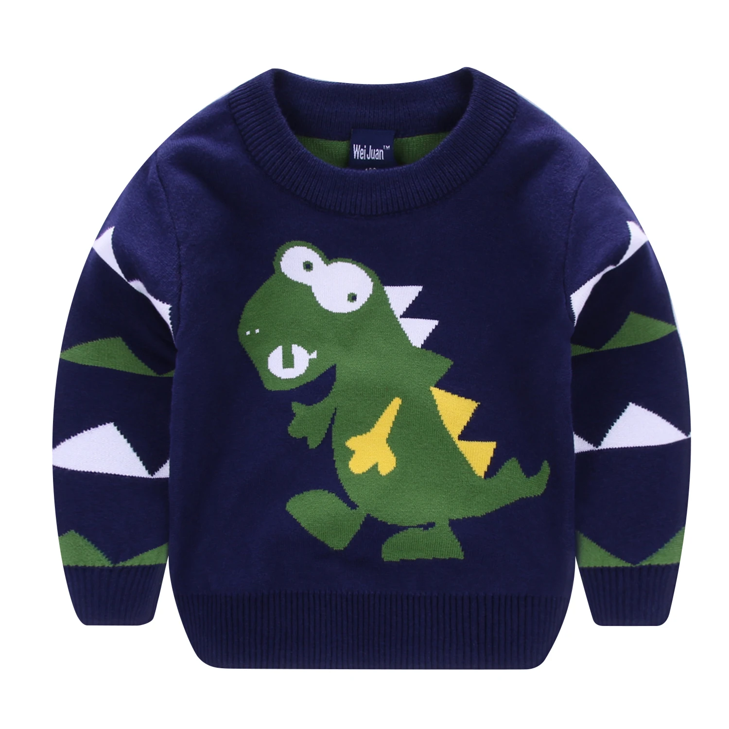 

Hot sale Autumn Winter Kids color Warm Soft O Neck Pullovers Long Sleeve Dinosaur Cartoon Boys Sweaters, Dark blue,red,gray