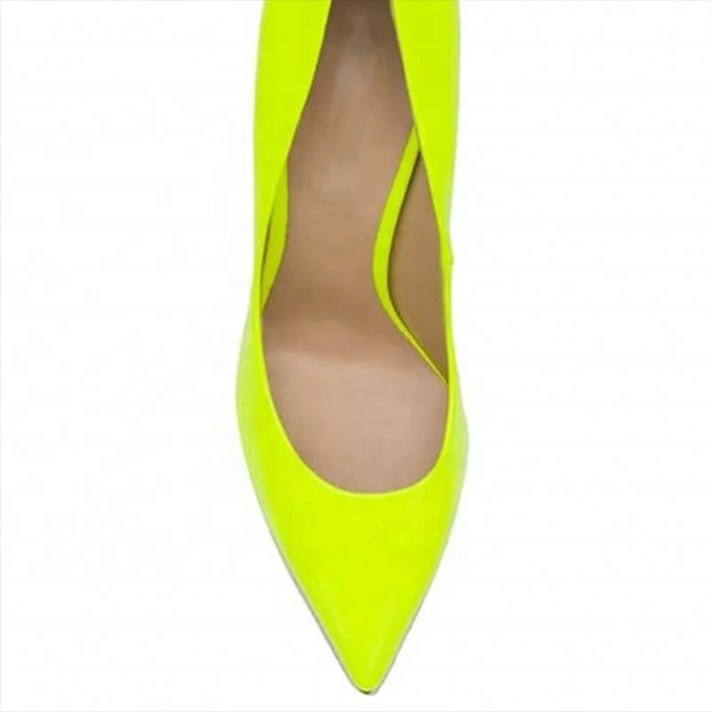

Pointed Toe Neon High Heel Woman Pumps Shoes Dress Shoes Patent PU Leather Pumps pointed toe thin high heel Stilettos, Custom color