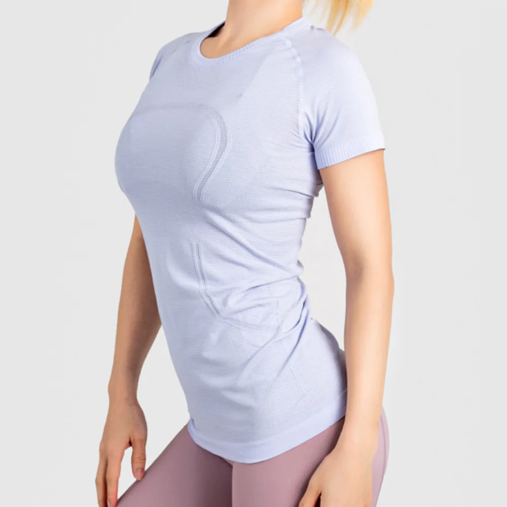 

Sliverescent Tech Fashion New Seamless Round Neck Short Sleeve Women's T-shirt Casual Breathable Fitness Yoga Tops