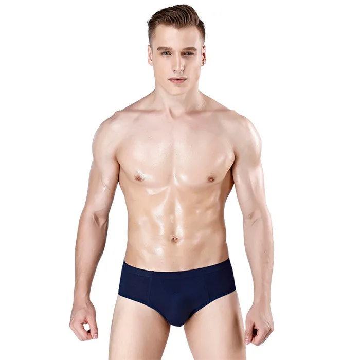 

6-yard custom high-quality bamboo fiber sexy underwear Men's triangle pants large size loose shorts, Flower gray, bright red, black, dark blue, light blue, purple