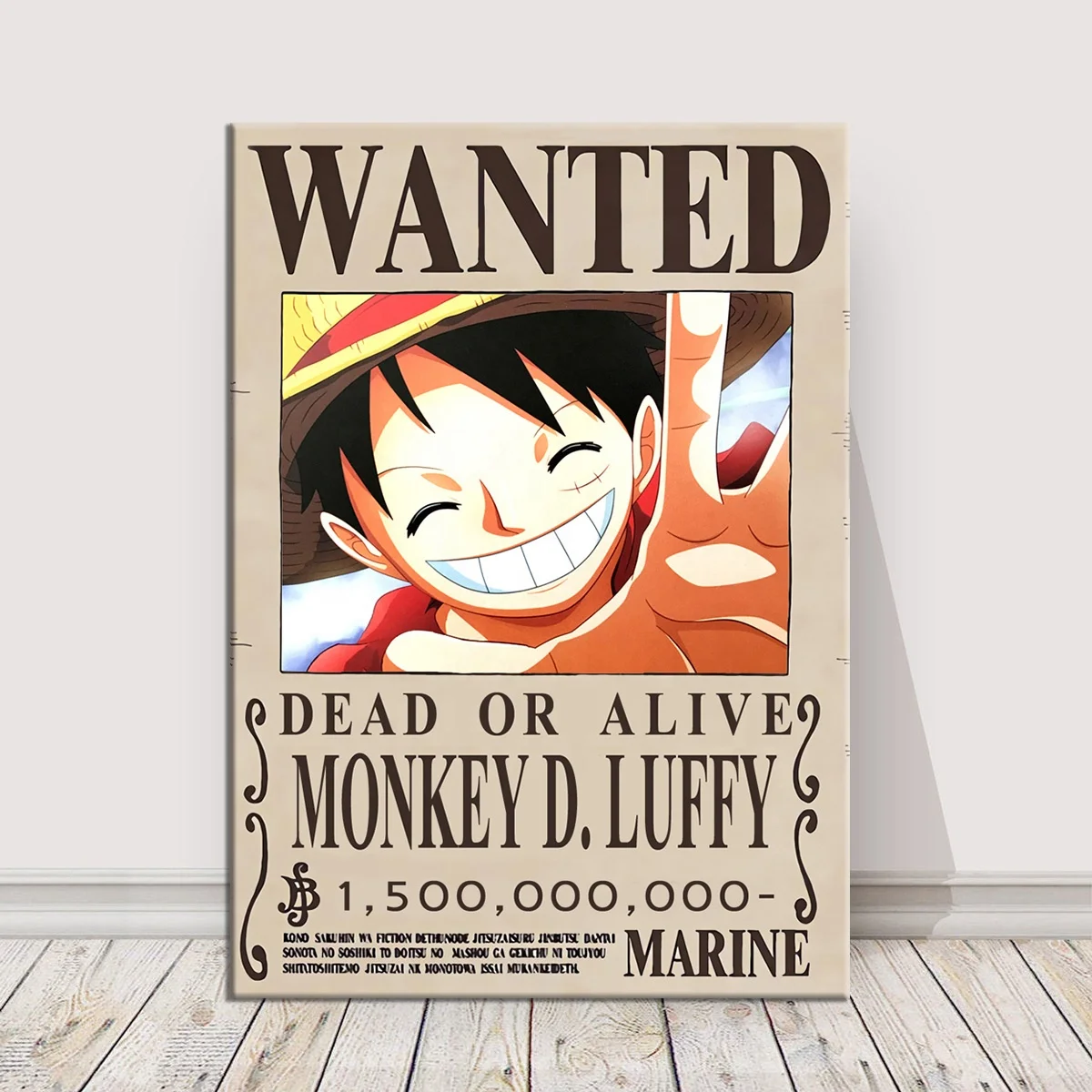 

151designs Anime One Piece Wanted Poster Manga Character Luffy Zoro Nami Chopper Robin Franky Oil Painting Canvas Anime Decor, Multiple colours