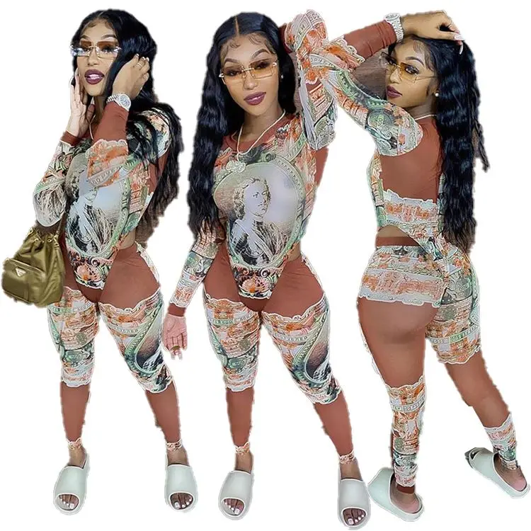 

S8745-fall clothes for women trending 2020 sexy bodysuit set women clothing two piece sets