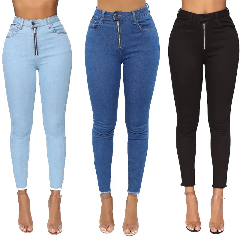 

High Quality Women Skinny High Waisted Elastic Jeans Ripped butt lifting Jeans