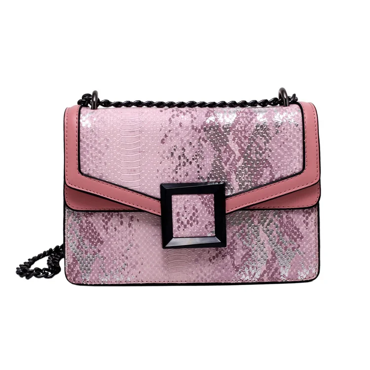 

Hot Selling Fashion Design Ladies Shoulder Bags Snakeskin Pu Leather Crossbody Chain Handbags For Women Luxury, Customizable