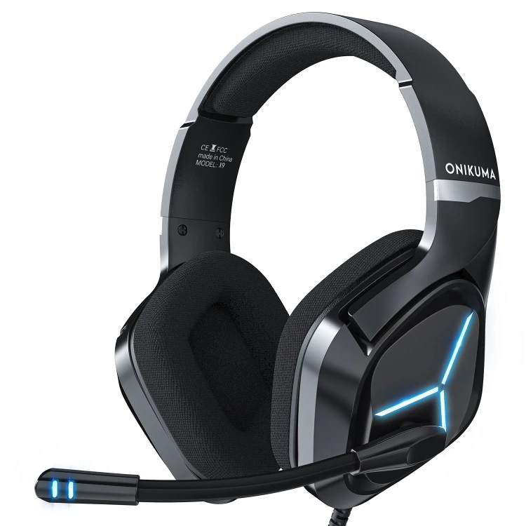

ONIKUMA X9 Ice Blue Light Adjustable Wired Gaming Headset with Mic Headband Gaming Headset