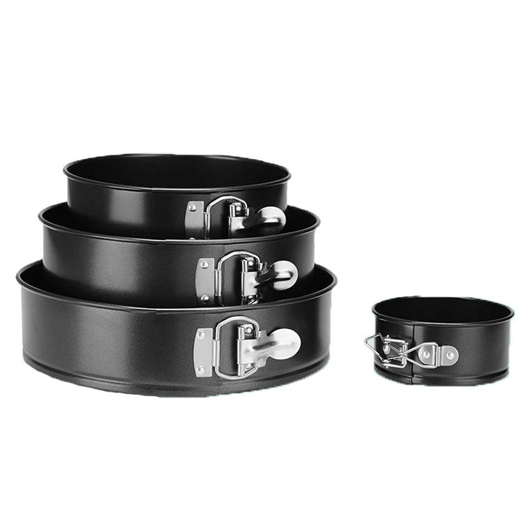 

3PC SET Circular Bottom Cake Mould Lock Circular Bottom Cake Mould Home Baking Tool, Black