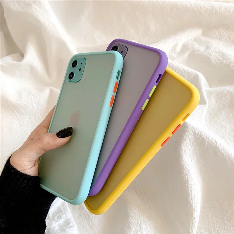 

Luxury Color Frame Transparent Matte phone case For Huawei Honor 20 9X P20 P30 Mate 20 30 Lite Pro Hard PC Protective Back Cover