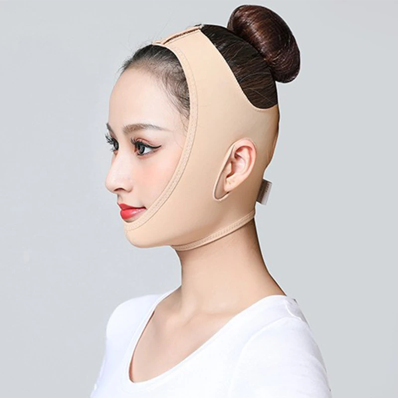 

women Reusable V-Line Face Slim Lift Up Mask Chin Cheek Slimming Strap Belt Face Shaper Band, Skin