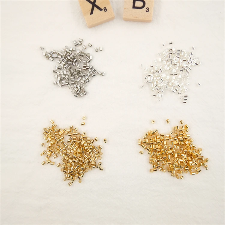

jewelry findings & components crimping Beads 2mm gold plated beads pipe beads