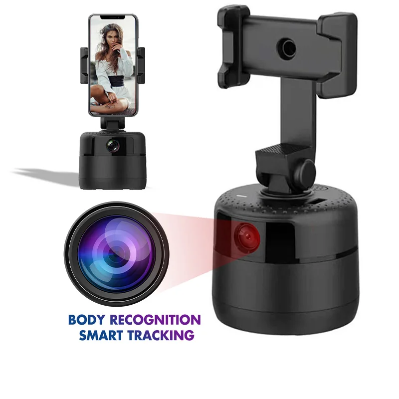 

New Product 360 Degrees Rotation Robotic AI Smart Phone Tracking Holder for TikTok Youtube Live Broadcast Streaming