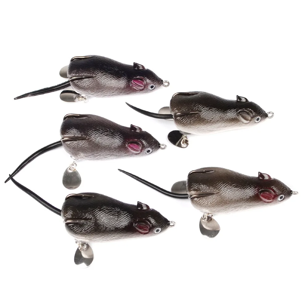

1PC 70mm/17.5g 3D Eyes Soft Mouse Frog Bait Bells Sound Fishing Lure Silicone Isca Artificial Lake fishing Trolling Bait Pesca