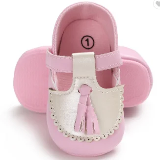 New arrival star printed upper butterfly-knot baby girl shoes fancy details