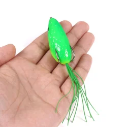 5Colors 10g/6cm Artificial Snakehead Thunder Frog Plastic Soft Bait With Hook Bionic Bait 3D Eyes Fishing Lure Outdoor
