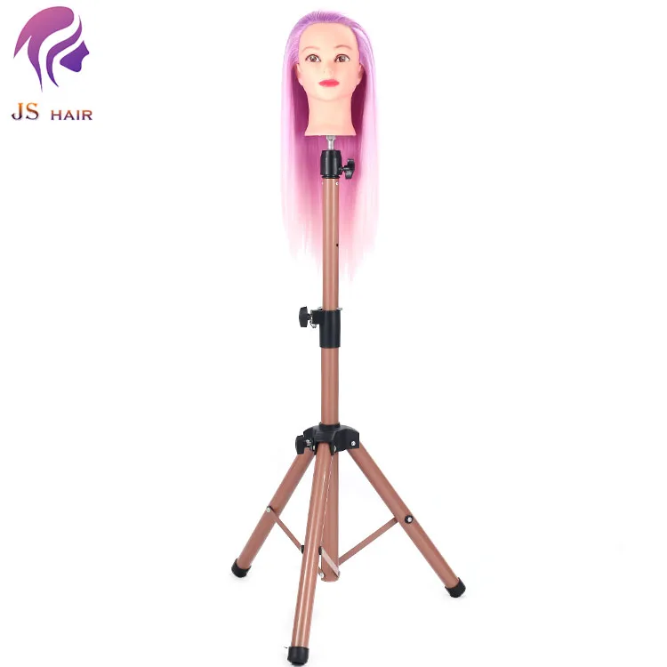 

Heavy Duty Wig Head Stand for Cosmetology Hairdressing Training Mannequin Dolls Head Tripod Manikin Hair Stand, Pink