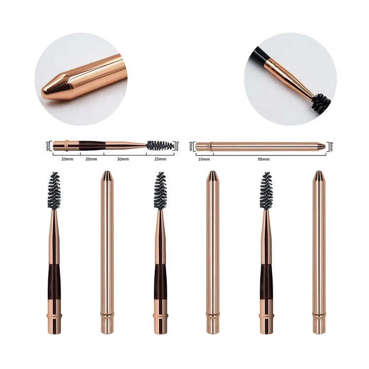 

FYD High Quality Custom Logo Retractable Mascara Wand Eyelash Extension Brush With Lid, Matt light gold, shiny gold, silver, rose gold