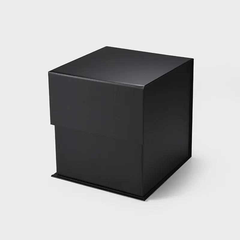

Black cube square shape anti-scratch lamination rigid eco-friendly luxury cardboard gift box packaging