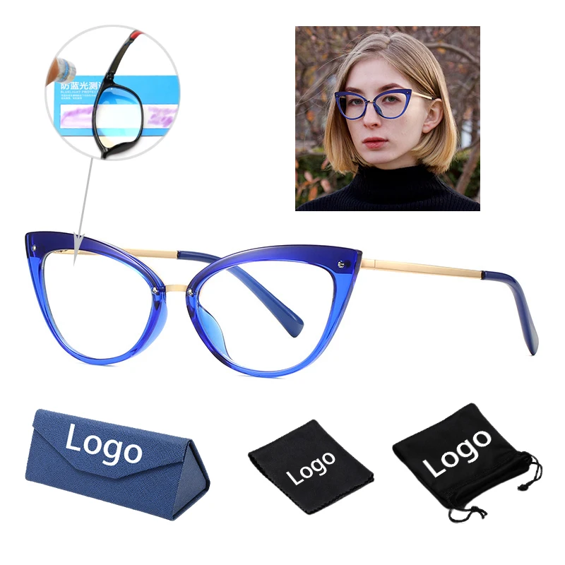 

Dachuan Anti-Blue Cat Eye Glasses Vintage CatEye Optical Glasses Blue light Blocking Gafas Beautiful Blue Blocking Frame