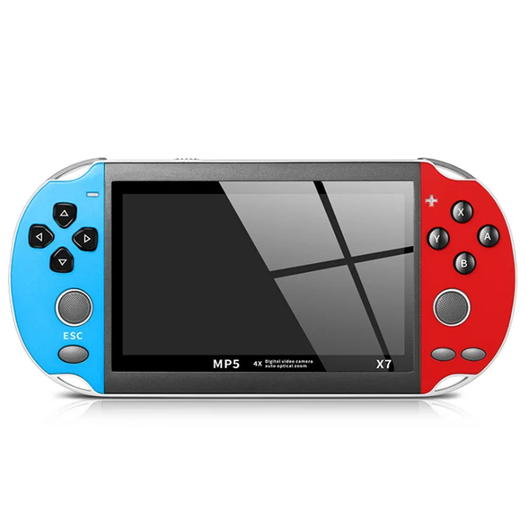 

Christmas gifts Wholesale newest X7 retro game console with full color 4.3" screensmartphone game controller player X7, Blue/red/yellow