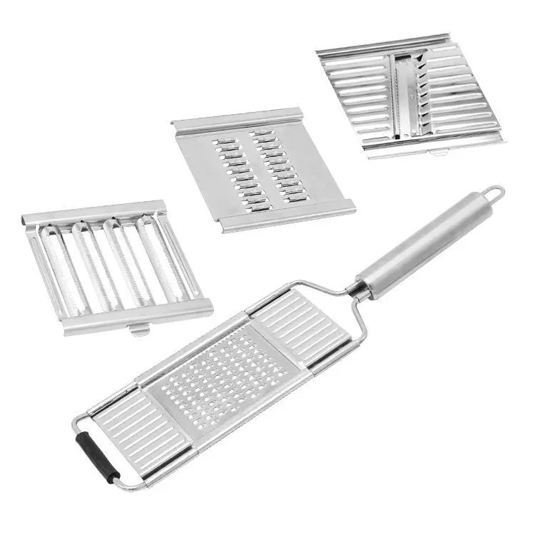 

Amazon Adjustable 3 in 1 Multifunction Stainless Steel Vegetable Cutter Slicer Chopper Grater, Silver