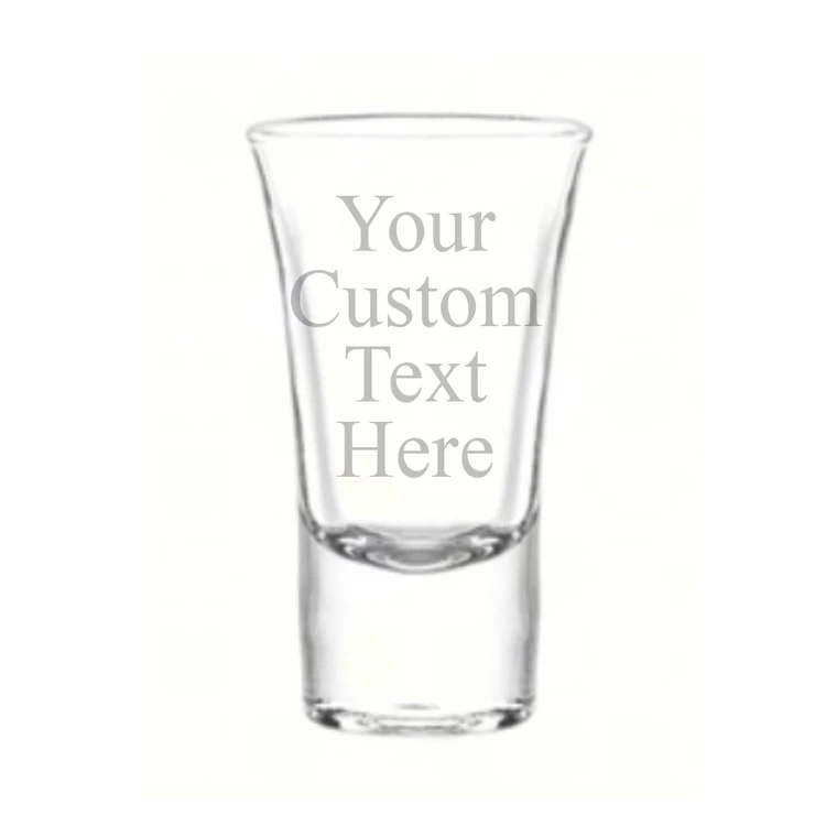 

2oz Custom Laser Etched Liquor Glass Wine Custom Logo Flared Shot Glasses In Bulk