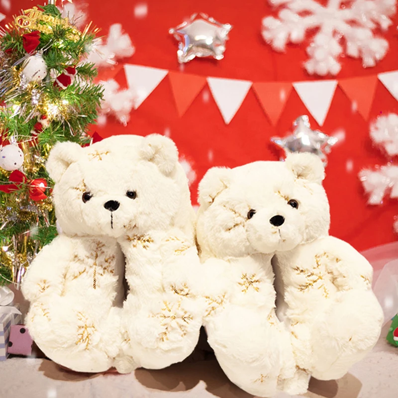 

MMX160 New Arrivals Cute Teddy Bear Slippers For Women And Girls Christmas Bear Slippers, As picture or custom