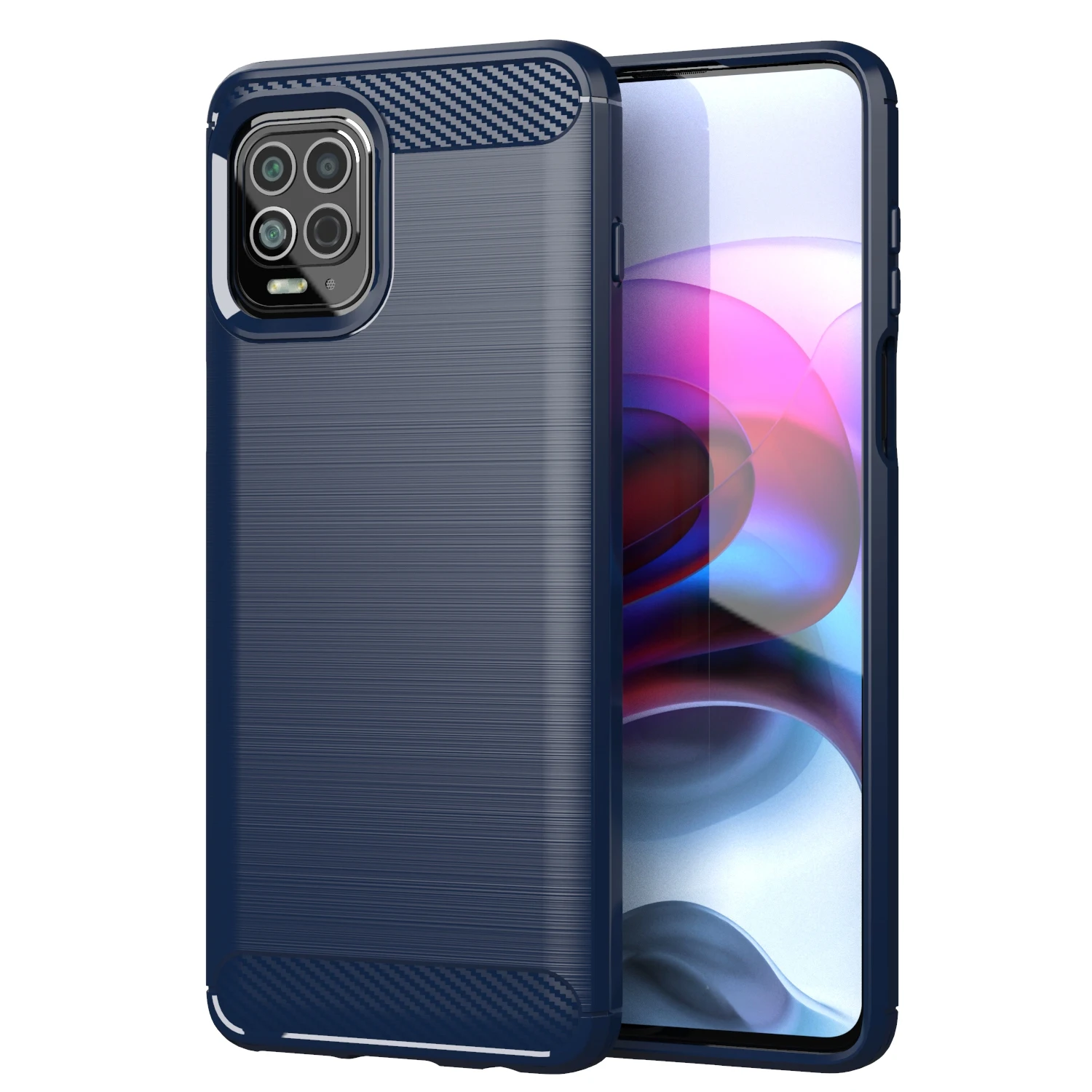 

Soft TPU phone Case For moto edge s Back Cover Carbon Fiber Case For moto G100