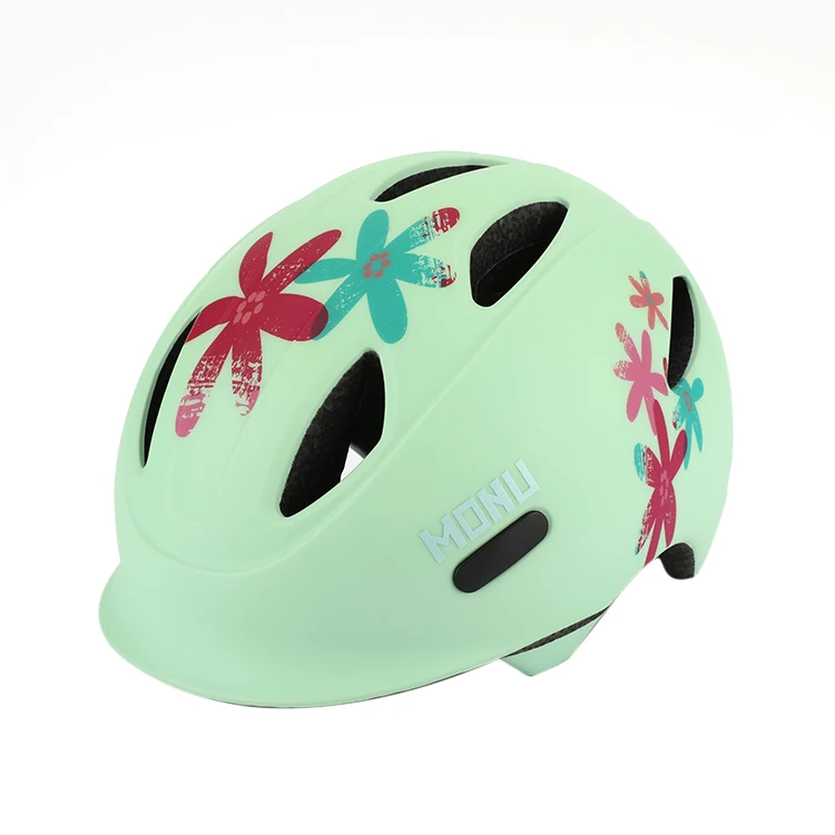 

MONU Kids Children Fashion Cute Animal Helmet With 360 Degree Protective Fit System Bike Helmet For Kids, Cartoon mint green