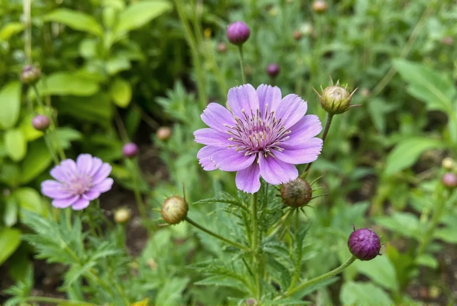 Close-up of the Nigella sativa plant with black seeds