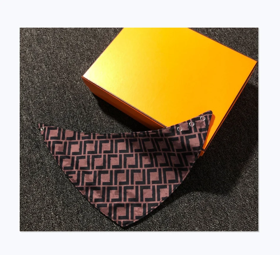 

High Quality Adjustable Luxury brand design wholesale dog scarf pet dog bandana