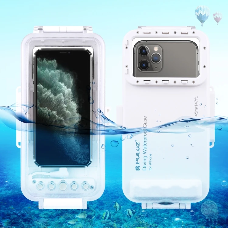 

Factory PULUZ 45m/147ft Waterproof Diving Case Photo Video Taking Underwater Housing Cover for iPhone