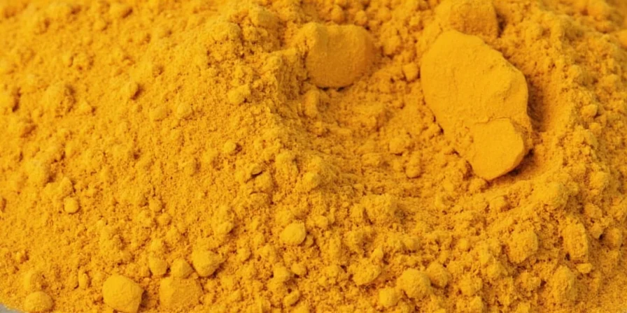 Spice section in an ethnic market with turmeric root and powder