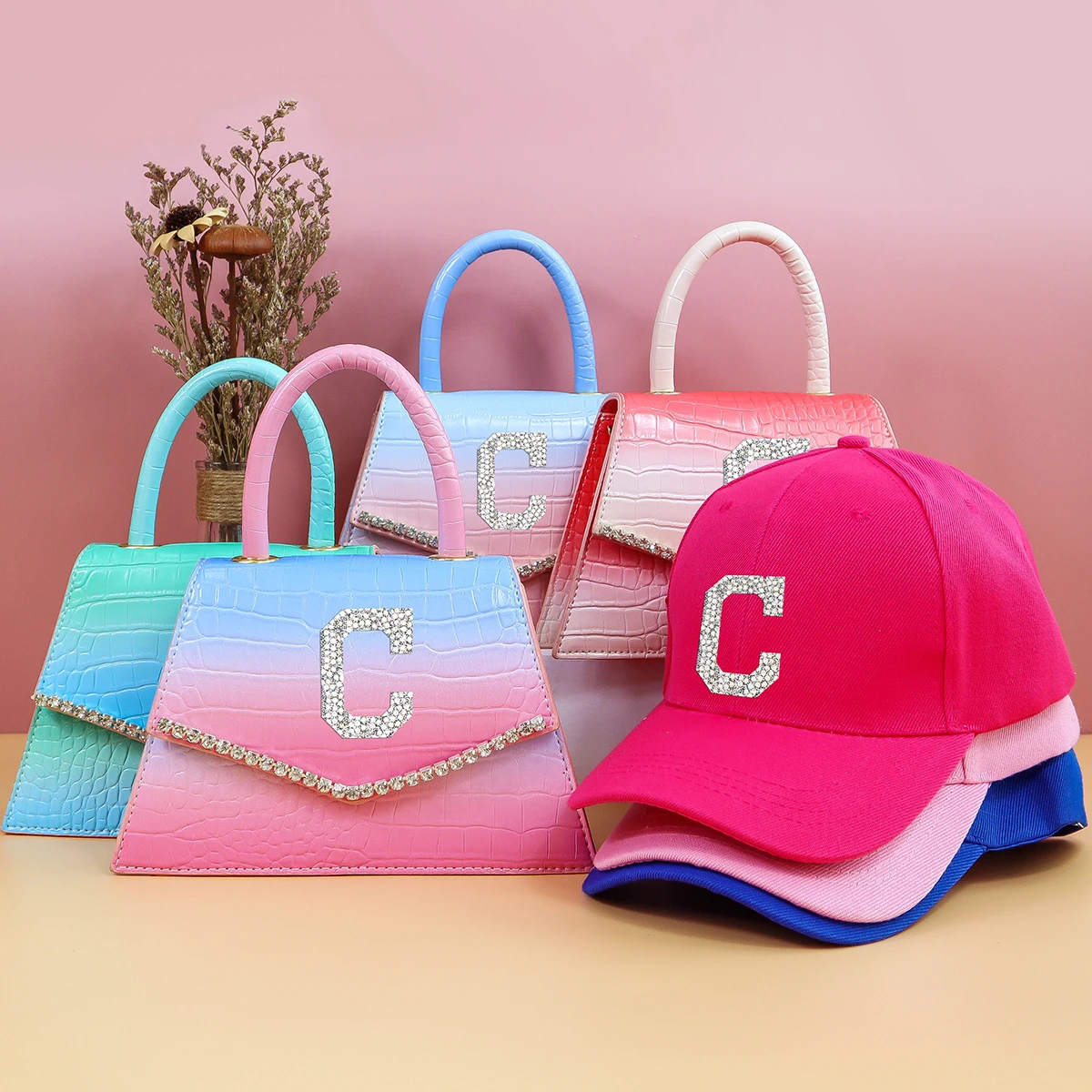 

2021 Matching purse and hats set jelly handbags for women luxury purses and handbags, 8 colors