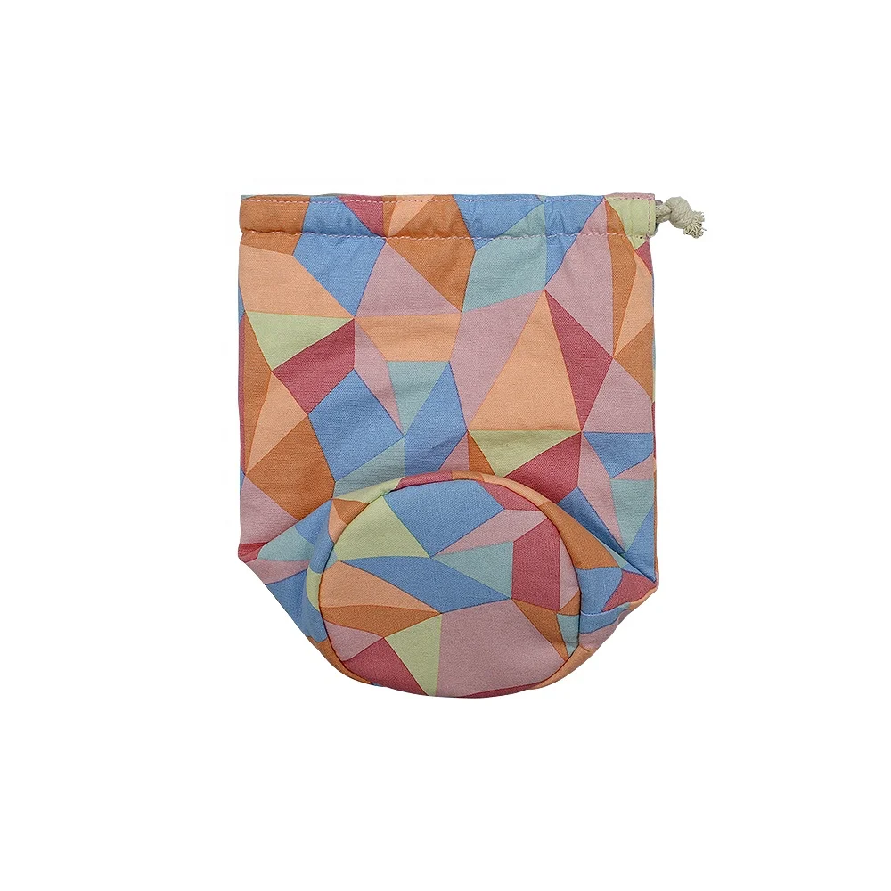 
Factory promotion large capacity 8oz canvas makeup pouch travel drawstring storage organizer bag 