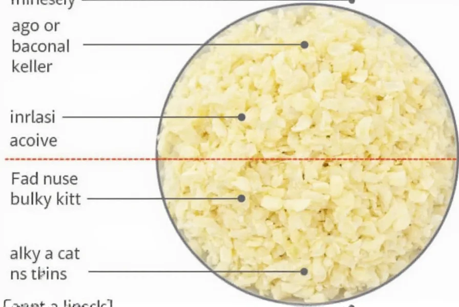 Two medium garlic cloves next to one teaspoon of minced garlic for visual comparison