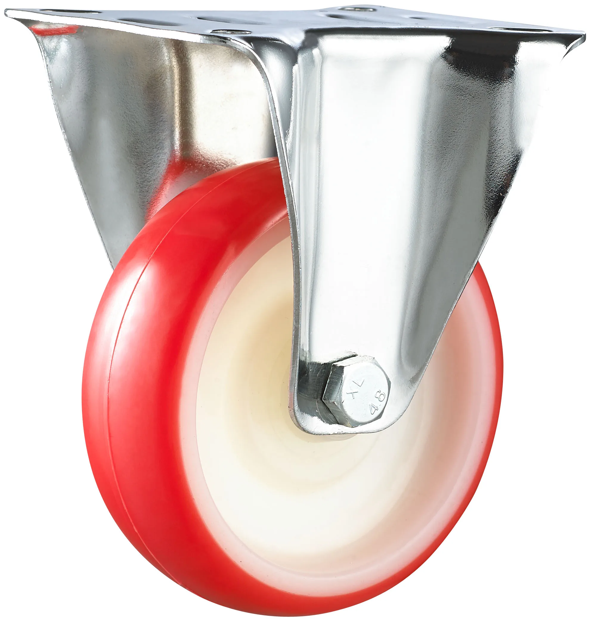 Factory sells Rotating transport equipment industrial caster wheel 4 inch Total lock brake Red PU casters