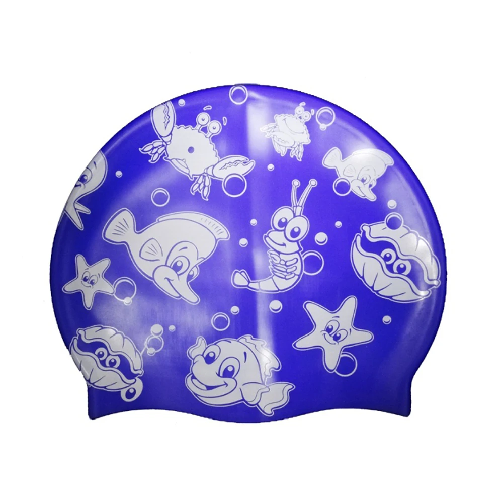 

ZLF Printed Silicone Swimming Caps For Child Fashion Swim Hat With Various patterns Customized Logo CP-1, Customized color