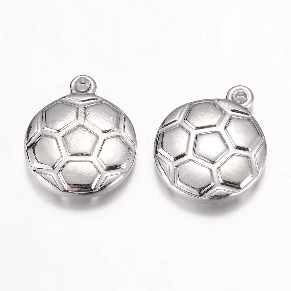 

Pandahall Flat Round 304 Stainless Steel FootBall Charms