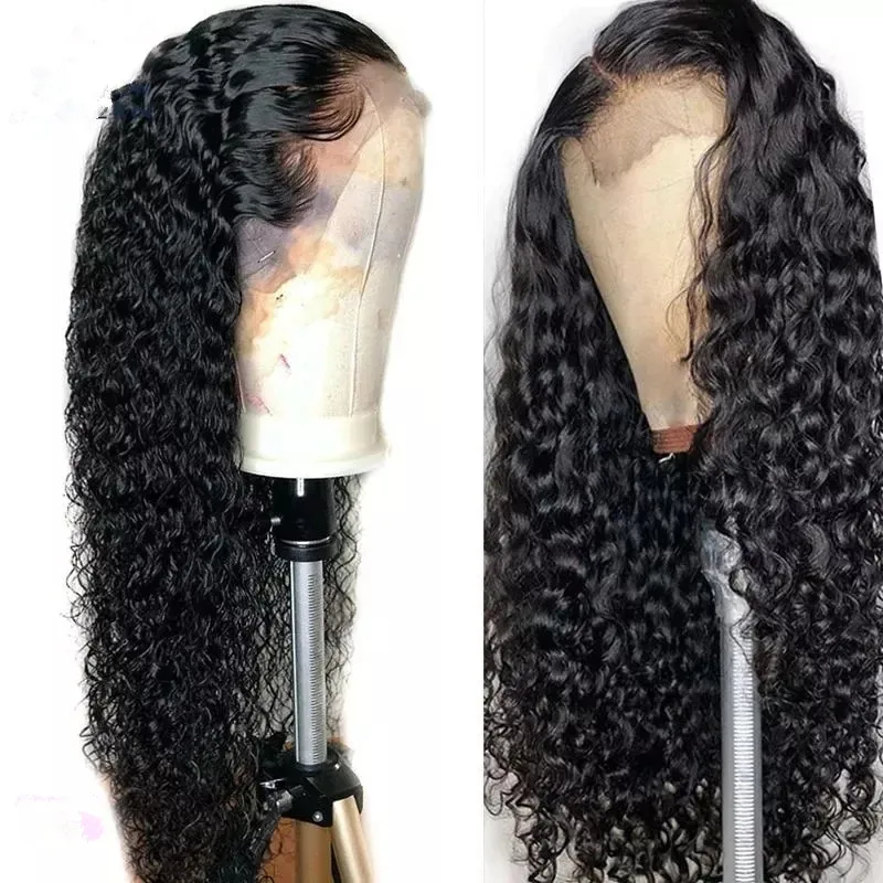 

Hd lace wig deep curly wave transparent lace wigs for women 150%density HD front wig