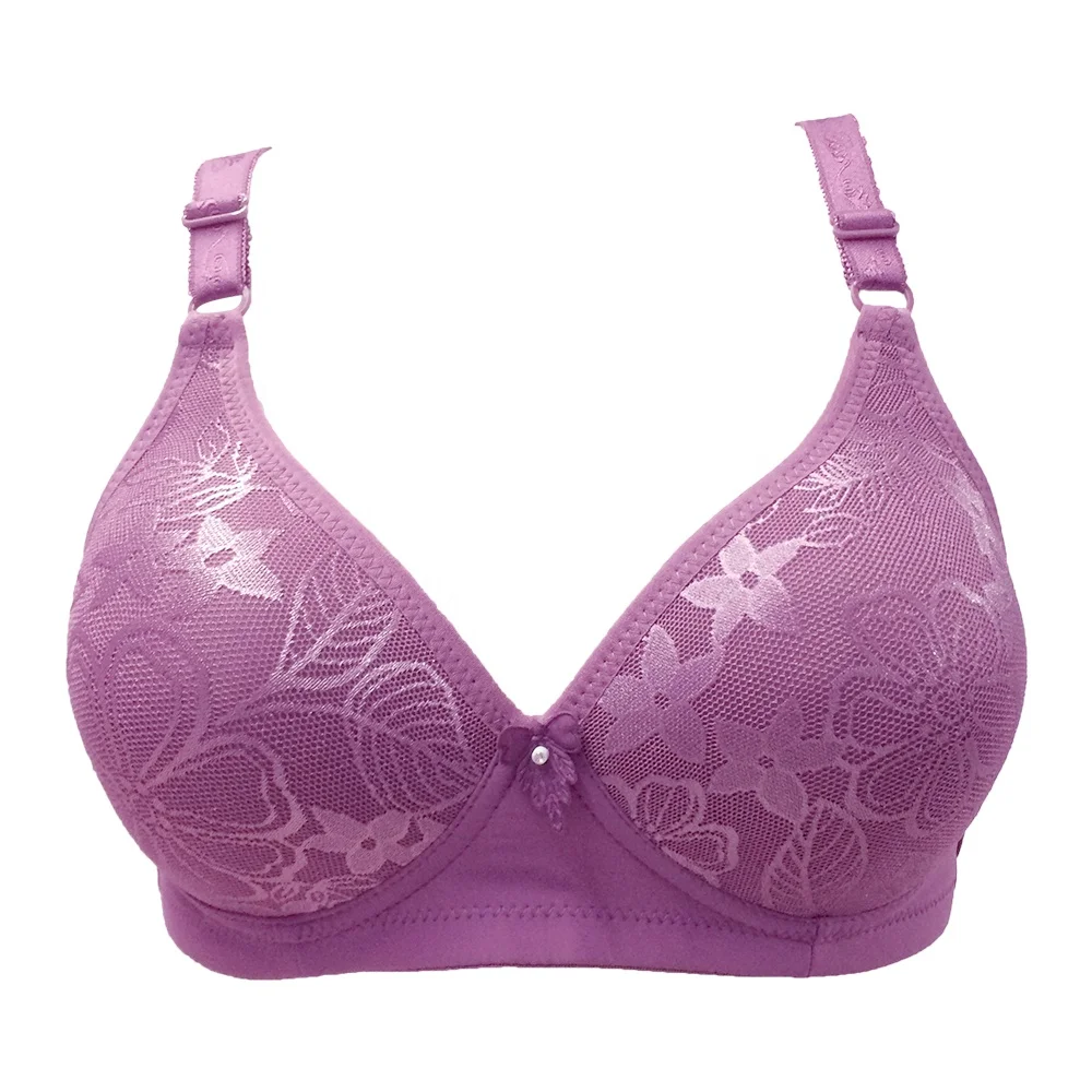 

Full Coverage 36 bra size push up knitted mature Gather bra for women, Shown
