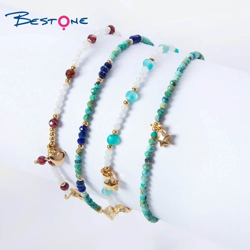 

Bestone Hot Sale 2mm Turquoise Lapis Mixed Bracelet Natural Stone Bracelet for Women