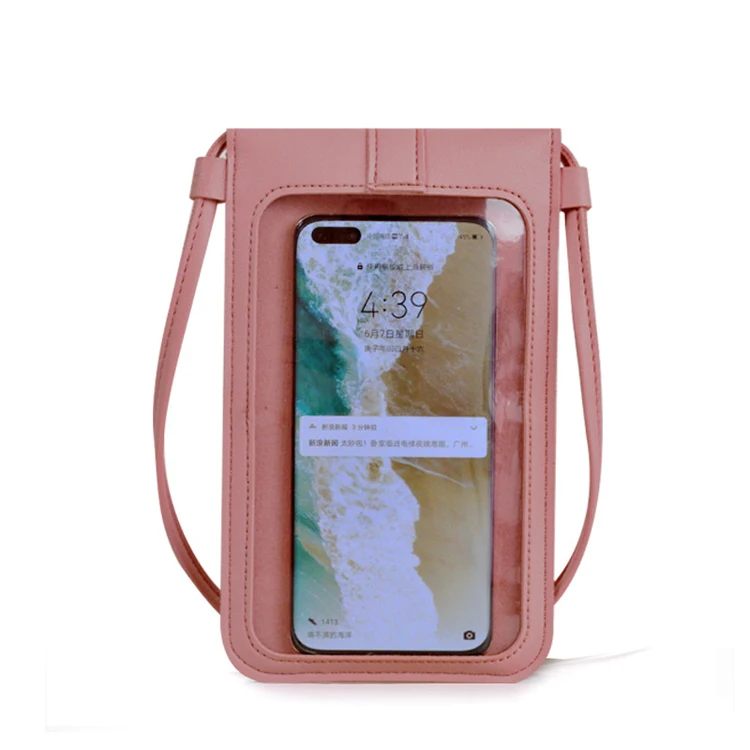 

New cheap waterproof touch screen purse leather phone purse mini crossbody bag women cell phone purse leather mini, As per picture