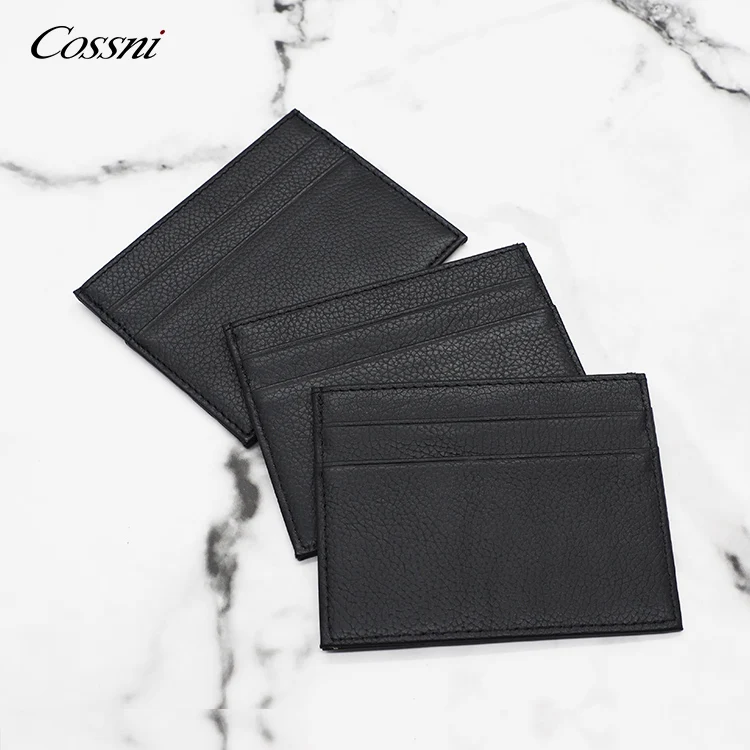 

Slim Multi-card Slot RFID Genuine Leather Card Holder, Black or customized