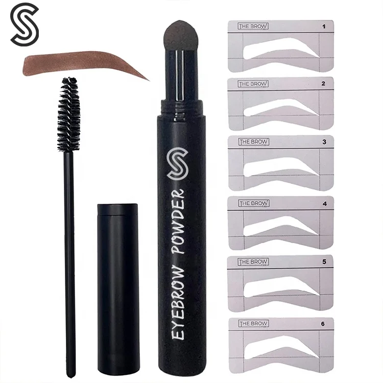 

Brow Stamp and Stencil Kit The Perfect Water Resistant Eyebrow Powder Stamp Seal to Instantly Color Tint and Shape your Brows