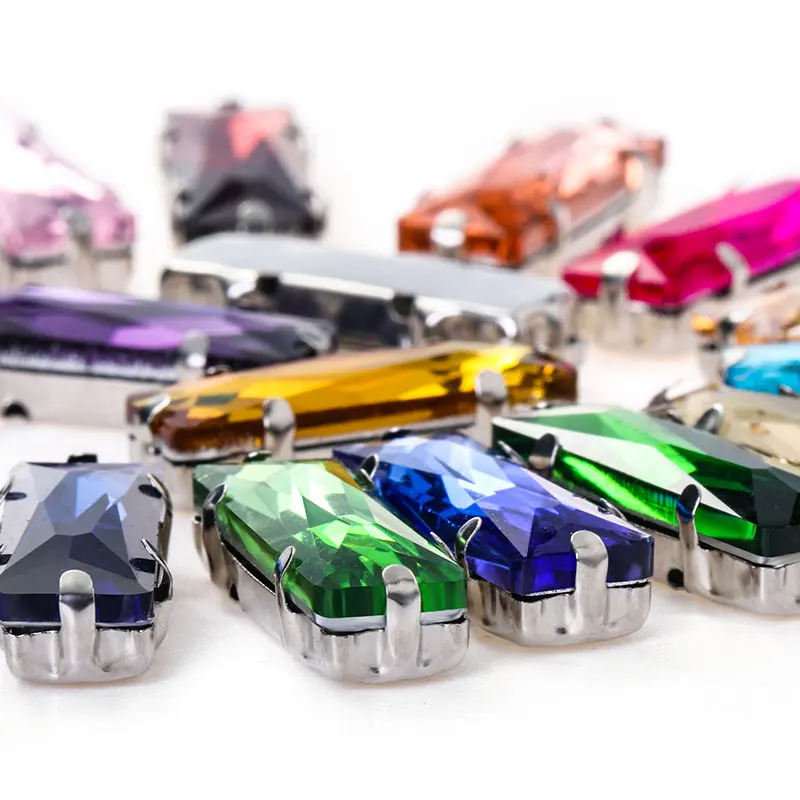 

Xichuan Princess Rectangle Rhinestone With Claw Setting Claw Drill Series Straight Strip For Necklace
