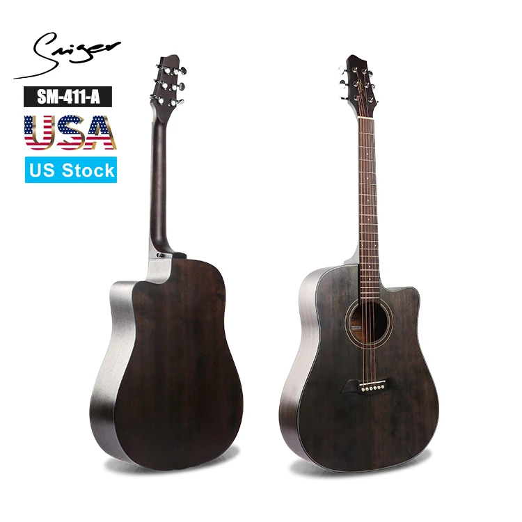 

SM-411-A ON-SALE discount Smiger custom logo vintage black western steel string folk acoustic guitar